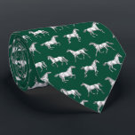 Elegant Vintage Dark Green Galloping Horses Tie<br><div class="desc">Monochrome toile pattern with old illustrations of horses moving in different gaits: walking, pacing, trotting, cantering and galloping The horse is a majestic animal that embodies the spiritual power of independence, freedom, nobleness, endurance, confidence, triumph, heroism and competition. Its symbol is associated with strength, courage and freedom. The design will...</div>