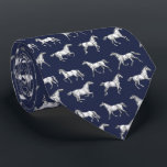Elegant Vintage Dark Navy Blue Galloping Horses Tie<br><div class="desc">Monochrome toile pattern with old illustrations of horses moving in different gaits: walking, pacing, trotting, cantering and galloping The horse is a majestic animal that embodies the spiritual power of independence, freedom, nobleness, endurance, confidence, triumph, heroism and competition. Its symbol is associated with strength, courage and freedom. The design will...</div>