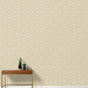 Elegant Vintage Delicate Brown Beige Damask Wallpaper