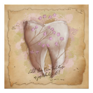 Elegant Vintage Dentist Dental Assistant Gift Poster