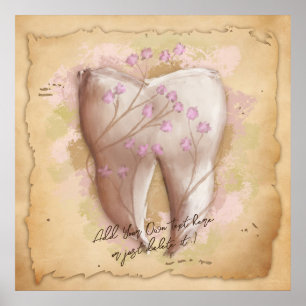 Elegant Vintage Dentist Dental Assistant Gift Poster