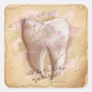 Elegant Vintage Dentist Dental Assistant Gift Square Sticker