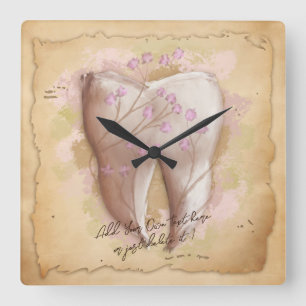 Elegant Vintage Dentist Dental Assistant Gift Square Wall Clock