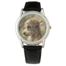 Elegant vintage dog photo watch