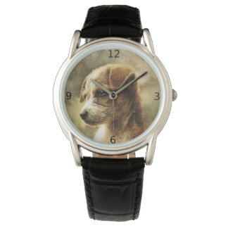Elegant vintage dog photo watch