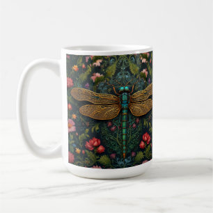 Elegant Vintage dragonfly boho botanical  Coffee Mug