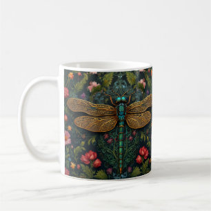 Elegant Vintage dragonfly boho botanical  Coffee Mug