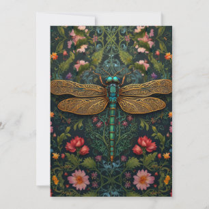 Elegant Vintage dragonfly boho botanical Invitation