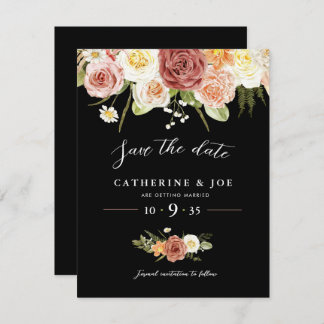 Elegant Vintage Earthy Floral Save The Date