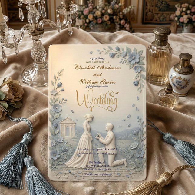 Elegant Vintage Effect Wedding Invitation (Creator Uploaded)