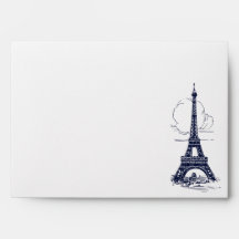 Elegant Vintage Eiffel Tower Illustration Wedding