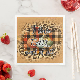 Elegant Vintage Fall Love Pumpkin Napkin