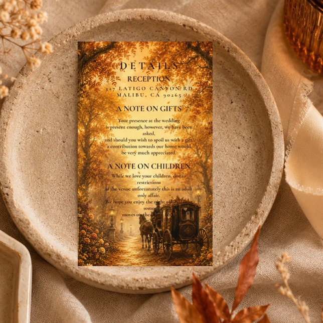 Elegant Vintage Fall Wedding Enclosure Card (Creator Uploaded)