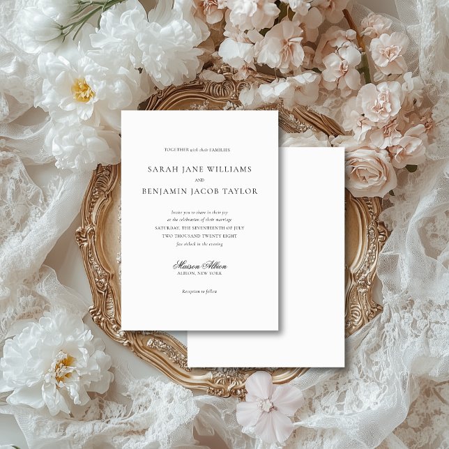 Elegant Vintage Fine Art European Wedding Invitation (These vintage wedding invitations are perfect for European, fine art wedding)