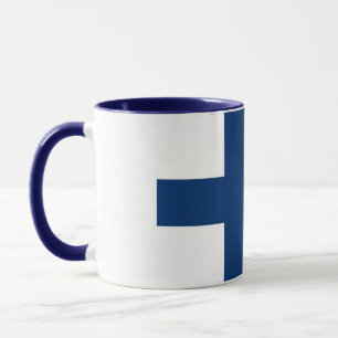 Elegant Vintage Finland Flag on Ceramic Mug