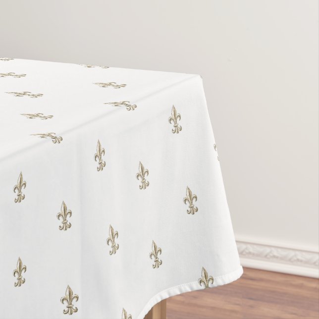 Elegant Vintage Fleur de Lis French   Tablecloth (In Situ)