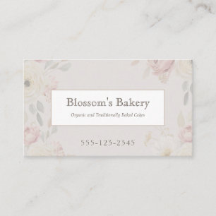 Elegant Vintage Floral Bakery Business Card