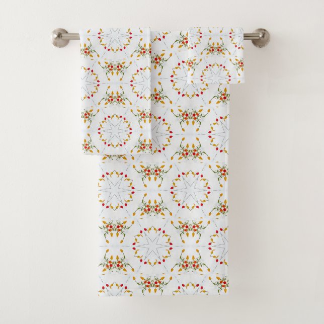 Elegant Vintage Floral Bath Towel Set (Insitu)