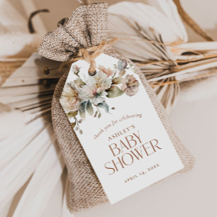 Elegant Vintage Floral Botanical Baby Shower Favou Gift Tags