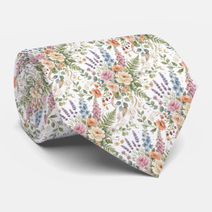 Elegant Vintage Floral Botanical Design Tie