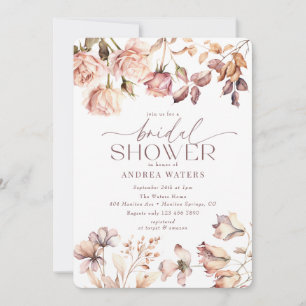 Elegant Vintage Floral Bridal Shower Invitation