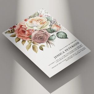 Elegant Vintage Floral Bridal Shower Invitation