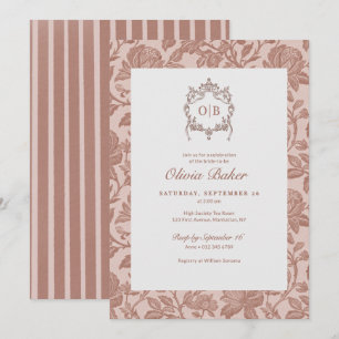 Elegant Vintage Floral Bridal Shower Invitation