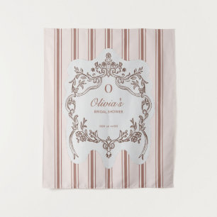 Elegant Vintage Floral Bridal Shower Welcome Tapestry