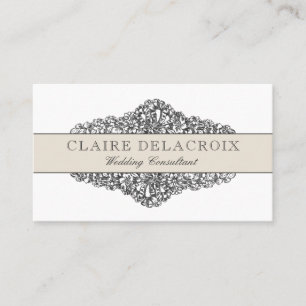 Elegant Vintage Floral   Champagne Tan Business Card