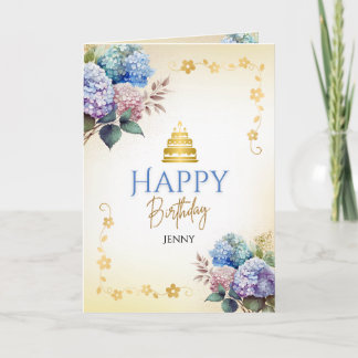 Elegant Vintage Floral Christian Birthday Holiday Card