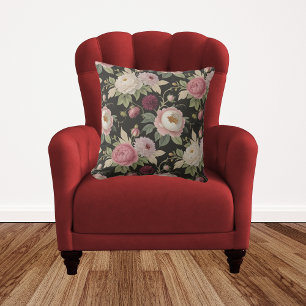 Elegant Vintage Floral collage Mary Delany inspire Cushion