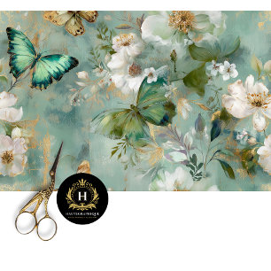 Elegant Vintage Floral Decoupage Tissue Paper