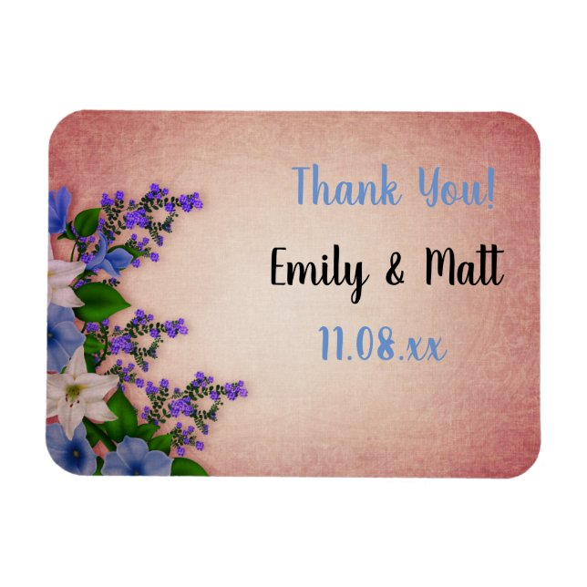 Elegant Vintage Floral Design with text Magnet (Horizontal)