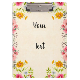elegant vintage floral design with your text clipboard