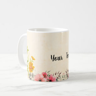 elegant vintage floral design with your text coffee mug