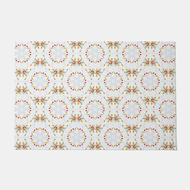 Elegant Vintage Floral Doormat (Front)