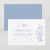 Elegant Vintage Floral Dusty Blue Wedding Details