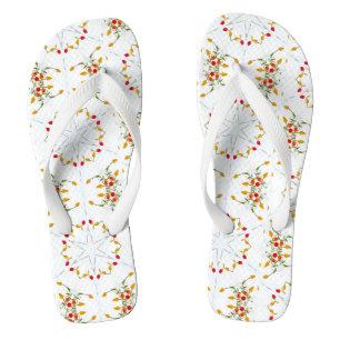 Elegant Vintage Floral Flip Flops