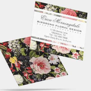 Elegant Vintage Floral Flower Shop or Gardener Square Business Card