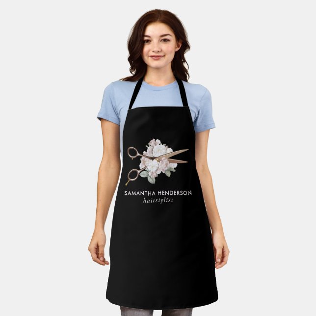 Elegant Vintage Floral Hairstylist Apron (Worn)