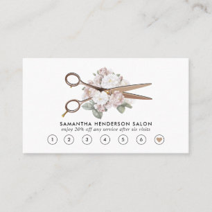 Elegant Vintage Floral Hairstylist Salon Loyalty Card