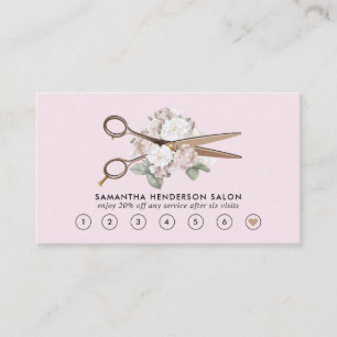 Elegant Vintage Floral Hairstylist Salon Loyalty Card