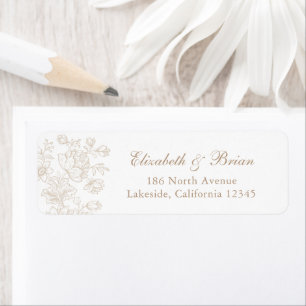 Elegant Vintage Floral Lace Script Wedding Address