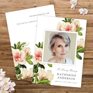 Elegant Vintage Floral Memorial Photo Announcement