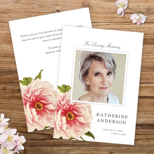 Elegant Vintage Floral Memorial Photo Announcement (Creator Uploaded)