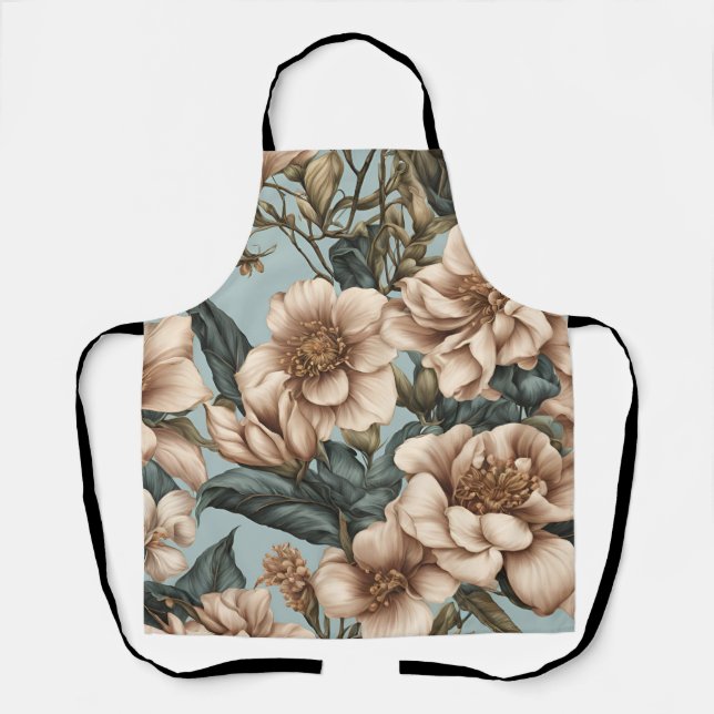 Elegant Vintage Floral Pattern  Apron (Front)