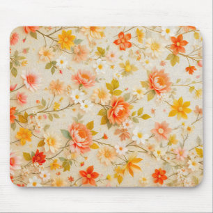 Elegant Vintage Floral Pattern design Mouse Mat