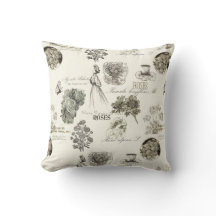 Elegant vintage floral pattern pillow