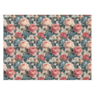 Elegant Vintage Floral Pattern with Roses Tablecloth