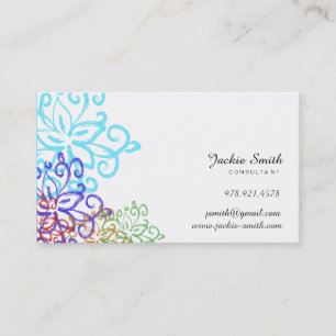 Elegant, Vintage Floral Patterned Business Card